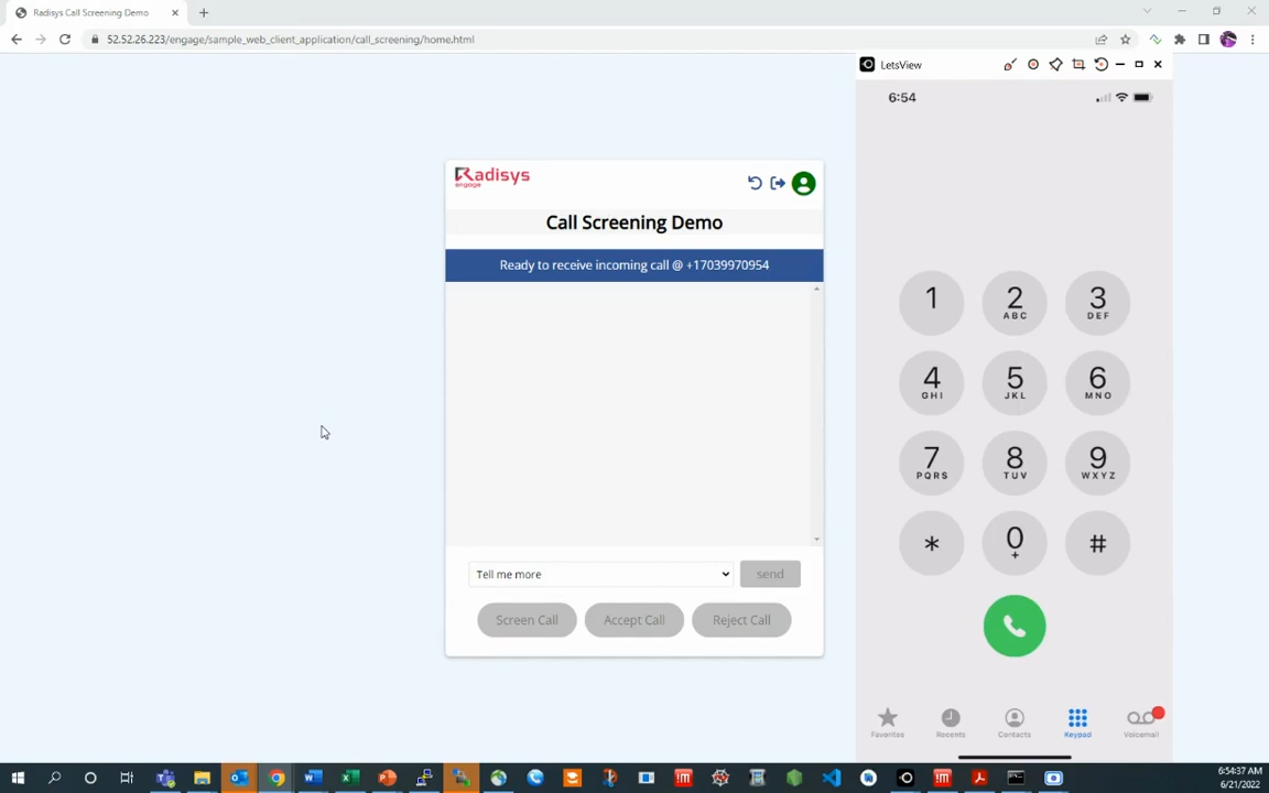 Call Screening Demo - Accept Call